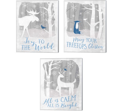 Woodland Wishes 3 Piece Canvas Print Set by Laura Marshall