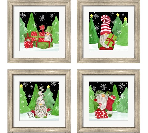 Gnome for Christmas 4 Piece Framed Art Print Set by Tara Reed