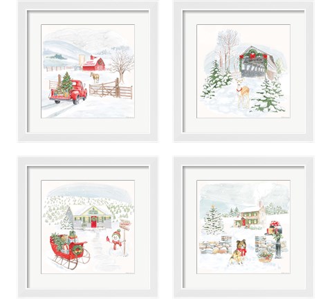 Home For The Holidays 4 Piece Framed Art Print Set by Beth Grove