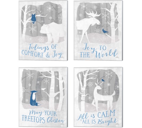 Woodland Wishes 4 Piece Canvas Print Set by Laura Marshall