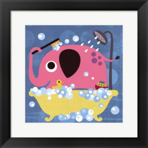 Elephant in Bathtub - artwork by Nancy Lee