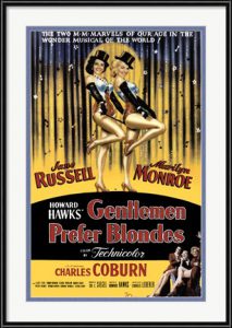 Gentlemen Prefer Blondes movie poster with Marilyn Monroe and Jane Russell