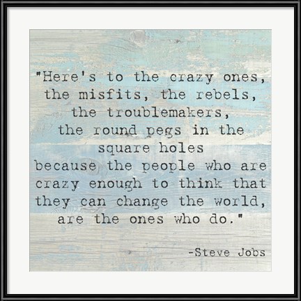 Decorative Wall Art - Here's to the Crazy Ones, Steve Jobs Quote