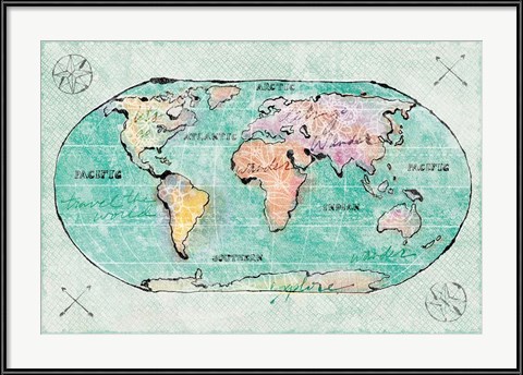 Mapped Shorelines I Blue by Sue Schlabach