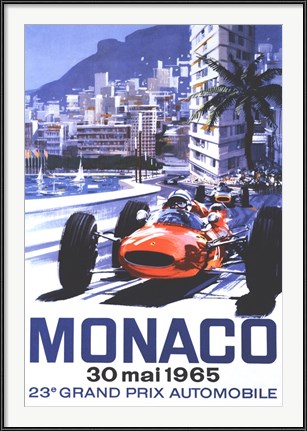 vintage Monaco Grand Prix 1965 poster
