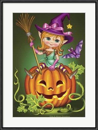 Happy Halloween Art! Witch with a Broom on a Pumpkin by Olga and Alexey Drozdov