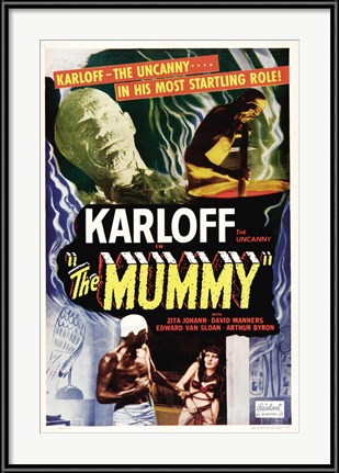 Vintage Horror Movie Poster - The Mummy starring Boris Karloff