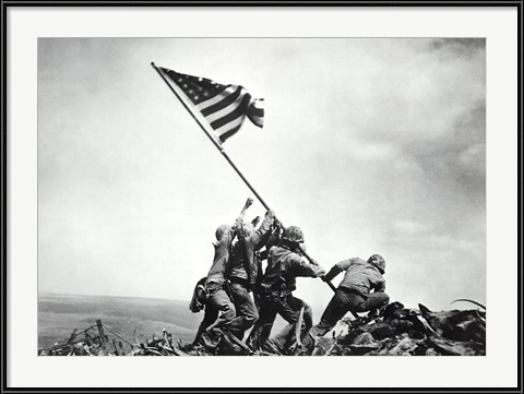 Patriotic Living Room Wall Art - Flag Raising on Iwo Jima, February 23, 1945 by Joe Rosenthal