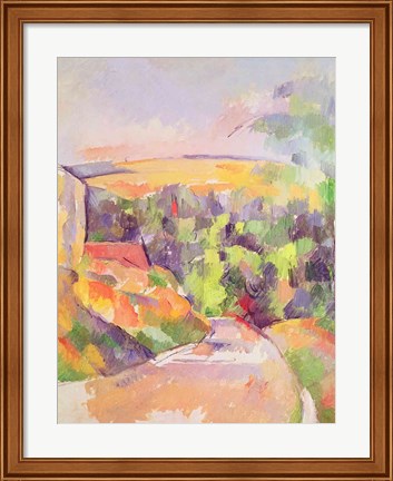 Framed Art, The Bend in the road, 1900-06 by Paul Cezanne