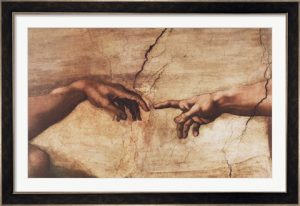 Framed Michelangelo classical art print 
