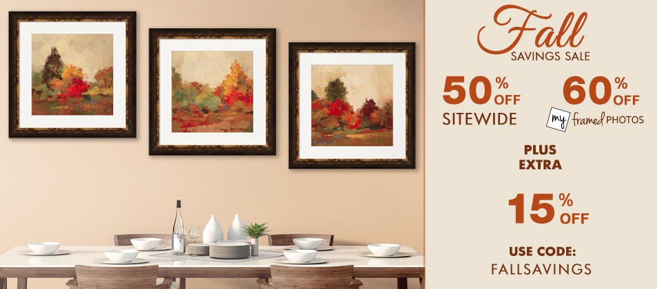 Fall Savings Sale, 50% Off Sitewide, 60% Off My Framed Photos + An Extra 15% Off Use Code FALLSAVINGS