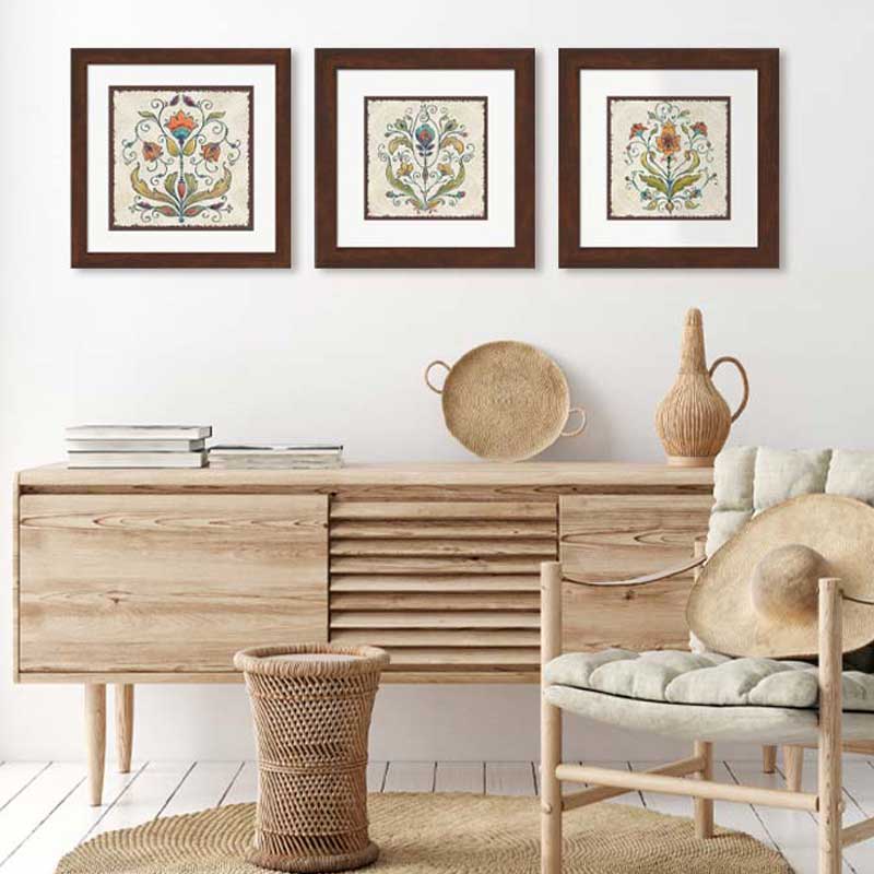Bold Bohemian art in the living room