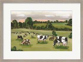 Framed Abstract Field of Cows