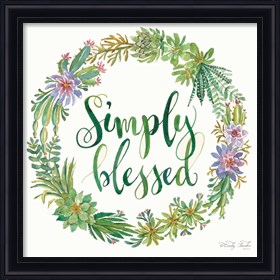 Framed Simply Blessed Succulent Wreath