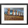 Janet Muir / DanitaDelimont - Easter Island, Chile A Row Of Moai Statues (R1003839-AEAEAGOFDM)