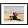 Eugene Louis Boudin - Woman with a Parasol on the Beach, 1880 (R687472-AEAEAGOFLM)