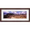 Panoramic Images - Dirt road passing through an arid landscape, Lone Pine, Californian Sierra Nevada, California, USA (R761935-AEAEAGLFGM)