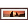 Panoramic Images - Silhouette of seastacks at sunset, Olympic National Park, Washington State (R763178-AEAEAGLFGM)