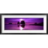 Panoramic Images - Silhouette of sea stacks at sunset, Second Beach, Washington State (R764104-AEAEAGOFDM)
