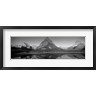 Panoramic Images - Reflection of mountains in a lake, Swiftcurrent Lake, Many Glacier, US Glacier National Park, Montana, USA (Black & White) (R775870-AEAEAGOFDM)