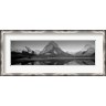 Panoramic Images - Reflection of mountains in a lake, Swiftcurrent Lake, Many Glacier, US Glacier National Park, Montana, USA (Black & White) (R778733-AEAEAGKFGE)