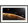 Steven Hobbs/Stocktrek Images - Jupiter's Moons Lo and Europa hover over the Great Red Spot on Jupiter (R830653-AEAEAGOFDM)