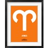 Naxart - Aries Zodiac Sign White on Orange (R847492-AEAEAGOFDM)