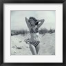 Vintage PI - 1950s Brunette Beauty In Polka Dot Bikini Standing In Sand (R963860-AEAEAGOFDM)