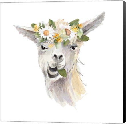 Framed Floral Llama III Print