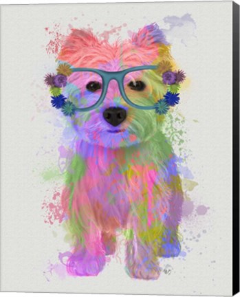 Framed West Highland Terrier Rainbow Splash Print