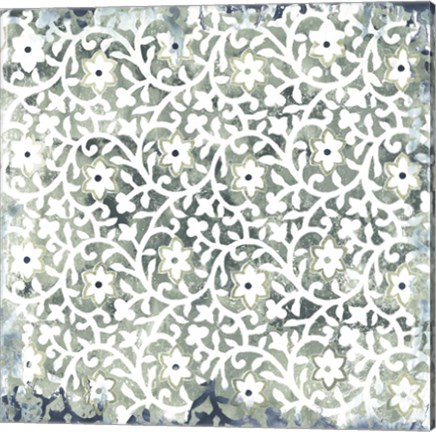 Framed Flower Stone Tile III Print