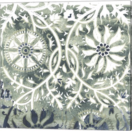 Framed Flower Stone Tile VII Print