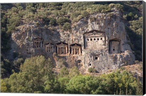 Framed Turkey, Dalyan, Mugla Province The Six Lycian Rock-Cut Tombs Print