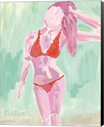Framed Red Ruffle Bikini Print