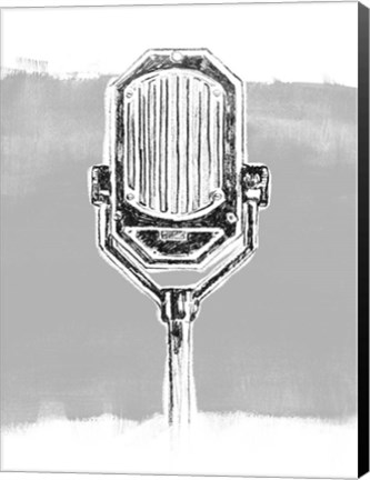 Framed Monochrome Microphone III Print