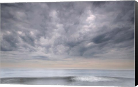 Framed Stormy Seascape, Cape May National Seashore, NJ Print