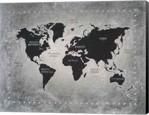 Framed Riveting World Map Print