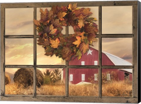 Framed Fall Window View Print