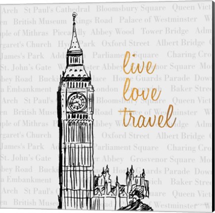 Framed Live Love Travel Print