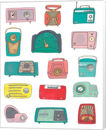 Framed Retro Radios Print