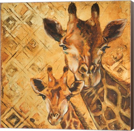 Framed Safari Mother and Son I Print