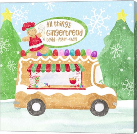 Framed Food Cart Christmas I Gingerbread Print
