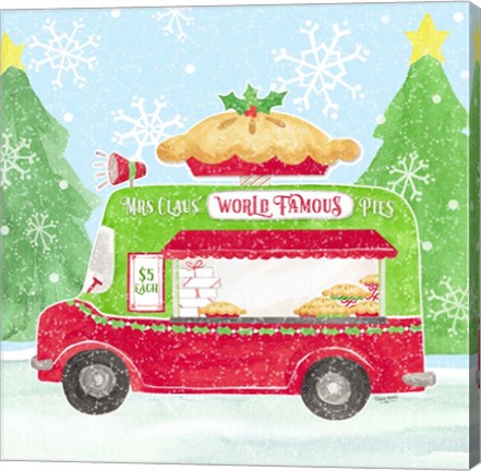 Framed Food Cart Christmas III Mrs Clause Pies Print