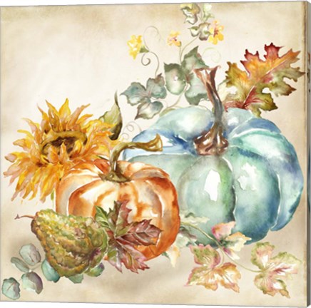 Framed Watercolor Harvest Pumpkin IV Print