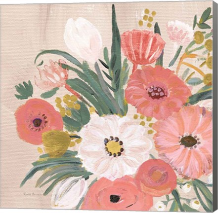 Framed Vintage Floral IV Flipped Modern Print