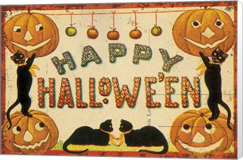 Framed Halloween Nostalgia Happy Halloween Print