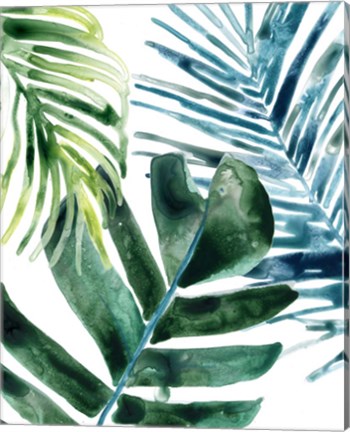 Framed Tropical Leaf Medley I Print