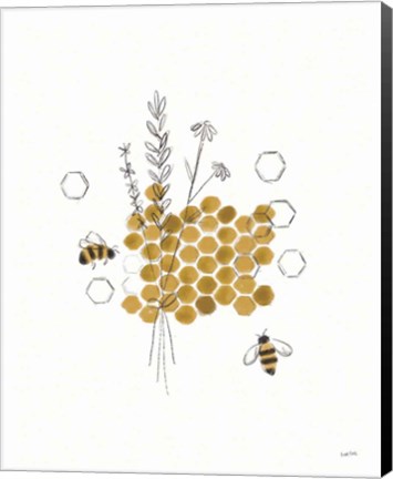 Framed Bees and Botanicals IV Print