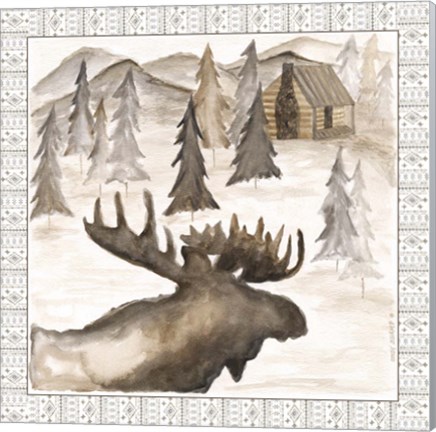 Framed Moose w/ Border Print