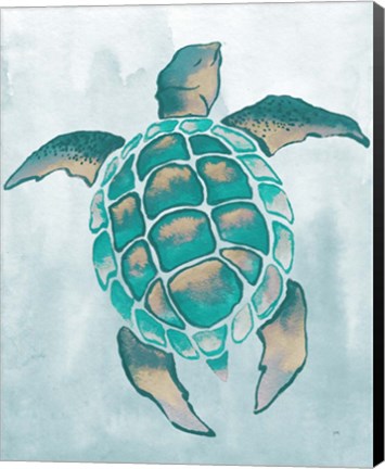 Framed Aquatic Turtle II Print